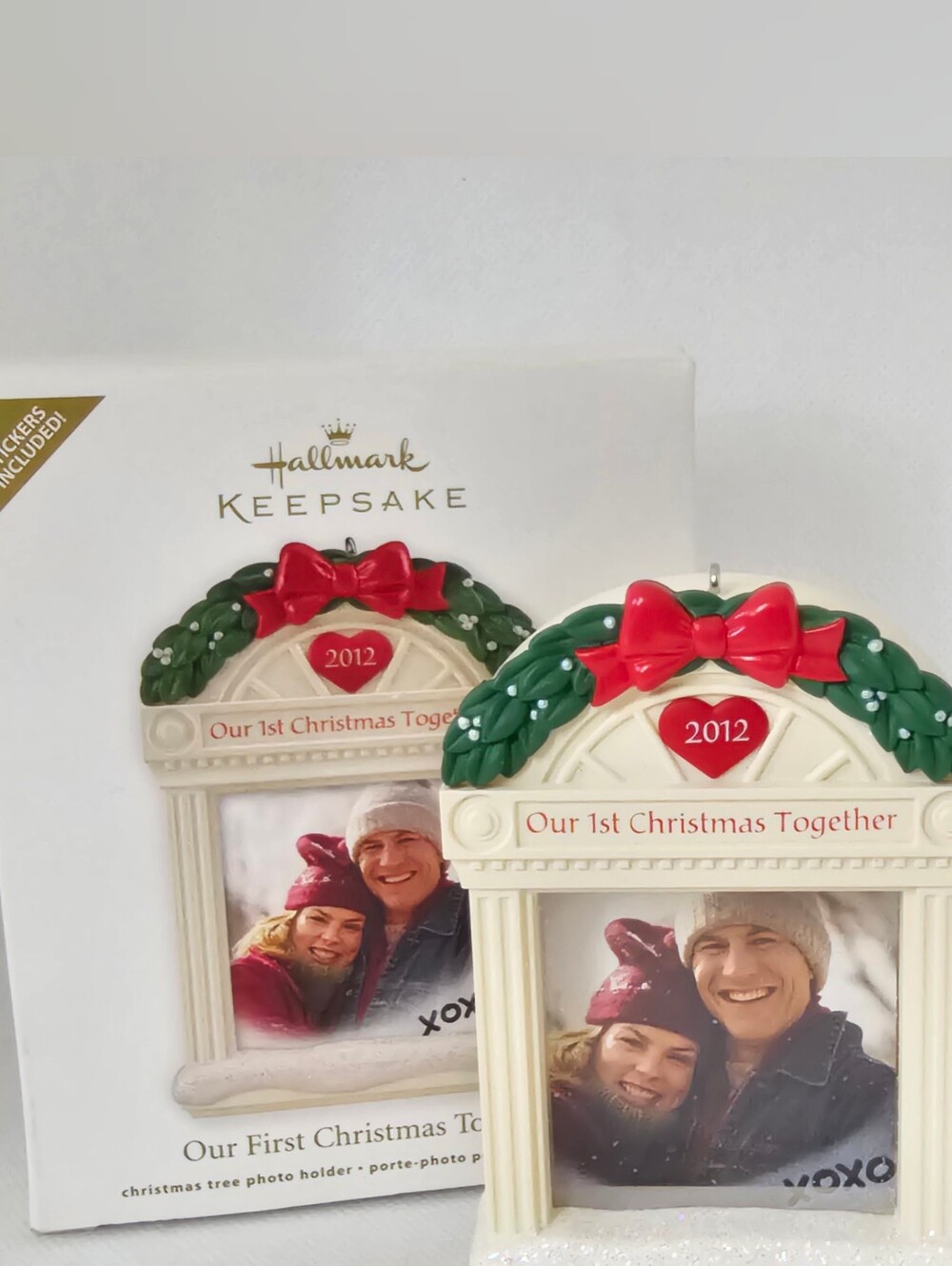 New Hallmark Photo Holder Ornament Our First Christmas Together 2012 Picture box